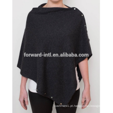 2016-2017 Design de moda mulher de malha poncho de caxemira com bottons